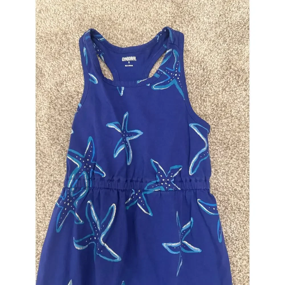 Gymboree Blue Starfish Mermaid Cove Racerback Maxi Dress, 5